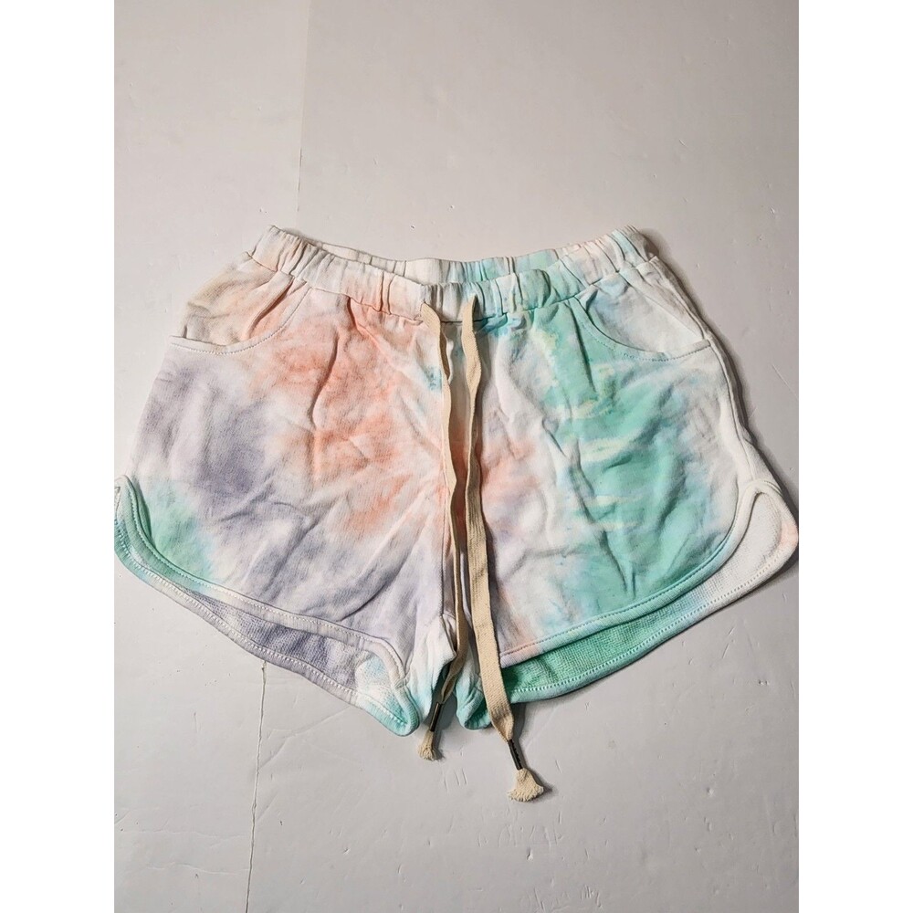 POL Lounge Shorts Womens Small Tie-Dye High Rise Drawstring Waist Dolphin Hem